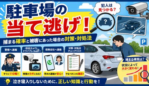 駐車場の当て逃げ！捕まる確率と被害にあった場合の対策・対処法！