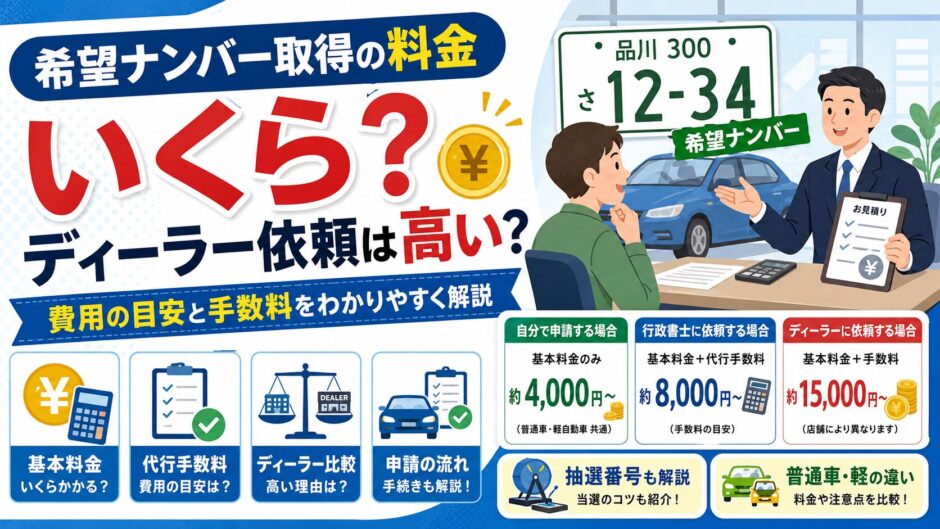 希望ナンバー　取得　料金