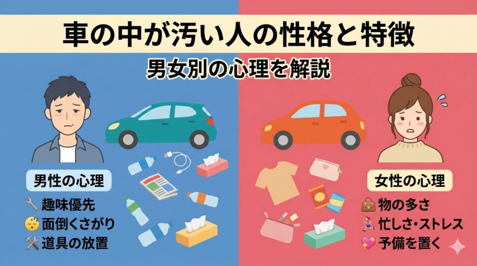 車の中　汚い　男女　心理