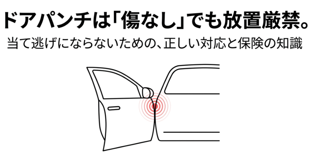 ドアパンチは傷なしでも放置厳禁であることを示すイメージ画