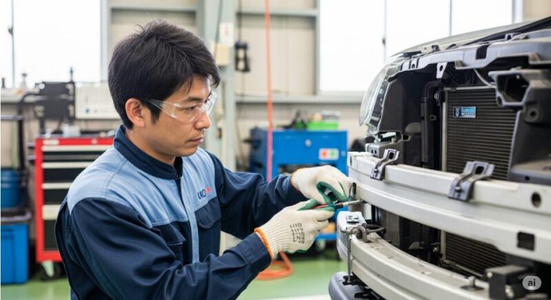 フロントバンパーが外れた場合、はめるには?