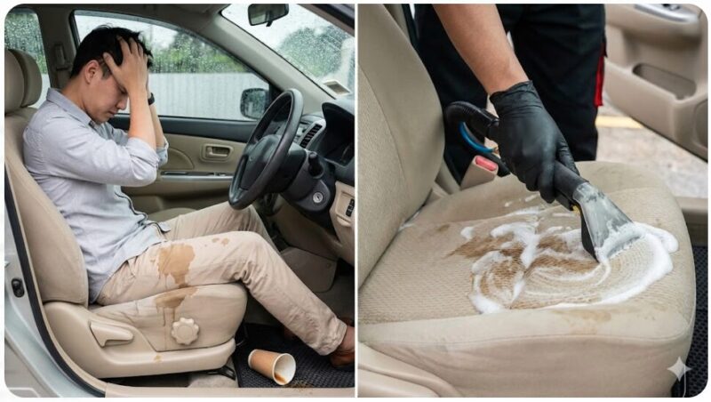 車 シート コーヒー 大量