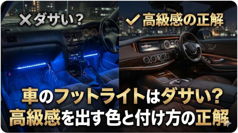 車のフットライトはダサい？高級感を出す色と付け方の正解