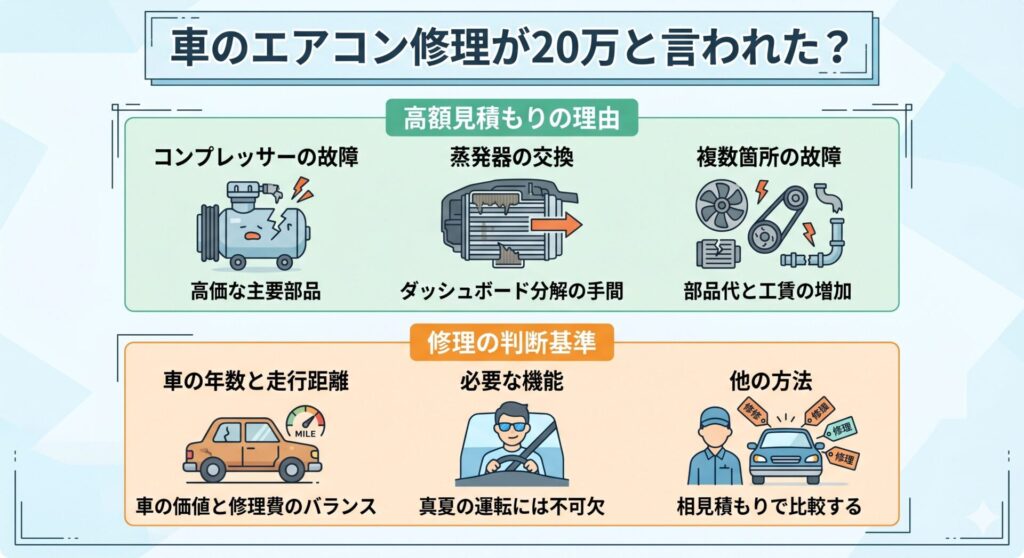 車エアコン修理 20万