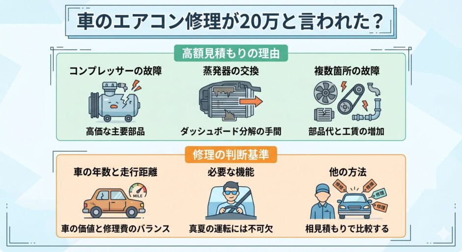 車エアコン修理 20万