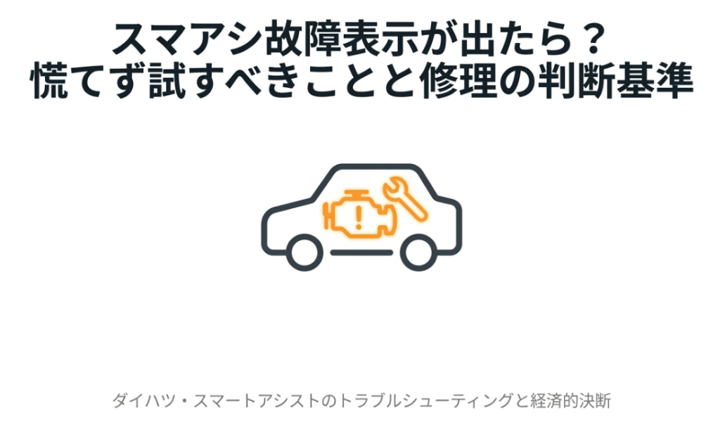スマアシ故障表示の消し方！ダイハツのルーミーやタントの対処法