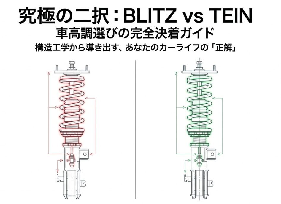 BLITZとTEINの車高調を構造工学から比較する究極の二択ガイドのタイトル画像