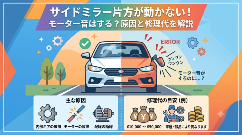 サイドミラー　片方　動かない