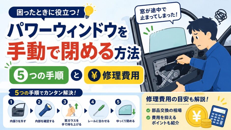 パワーウィンドウ　手動　閉める方法