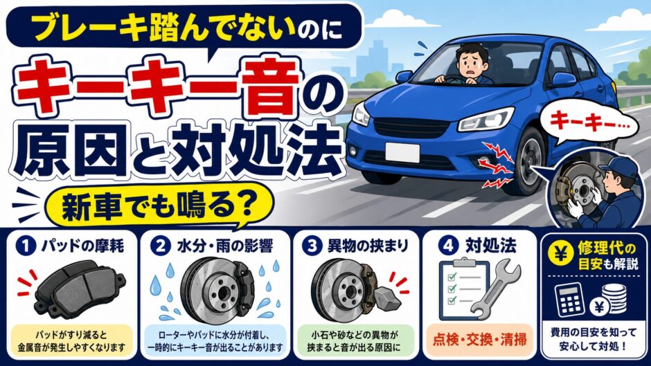 ブレーキ　踏んでないのに　キーキー